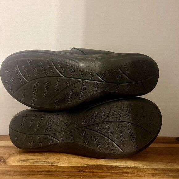 Revere Brussels Womens Clogs Sandals Black Mary Jane Casual Black Sz 8 Leather - Picture 6 of 9